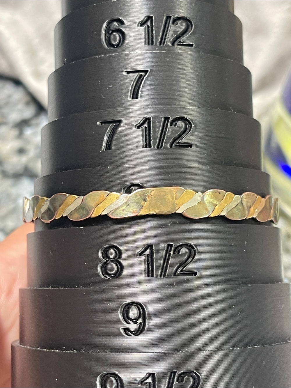 Trio set: 925 and two silver/brass/copper twist bangle bracelet set - vintage - Picture 8 of 8